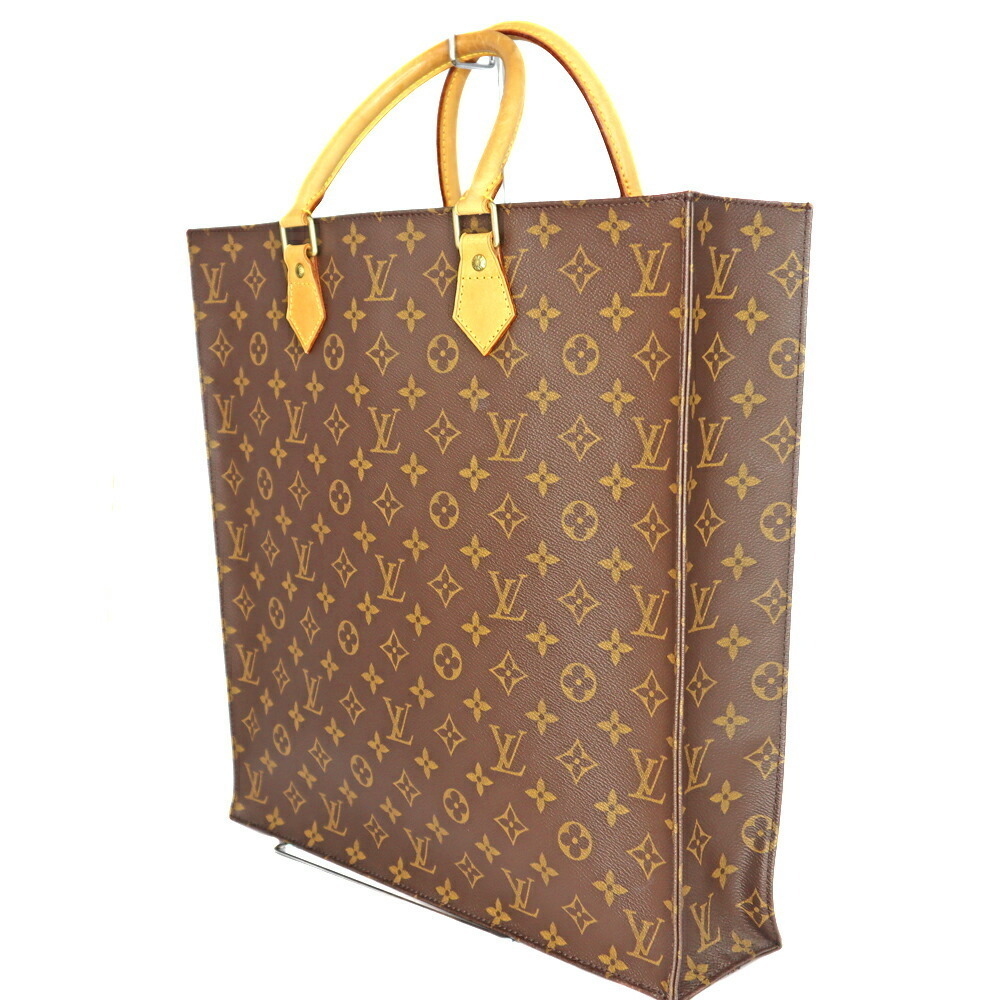 LOUIS VUITTON Sac Plat Brown Tote Bag Monogram Canvas Handbag